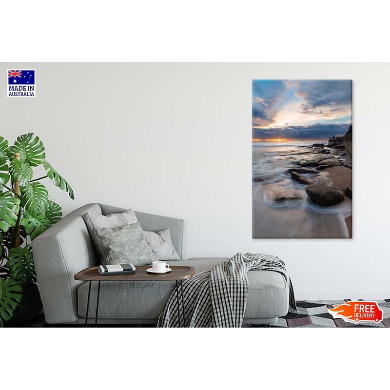 Sunrise View Of Rocky Coastline Print 100% Australian Made