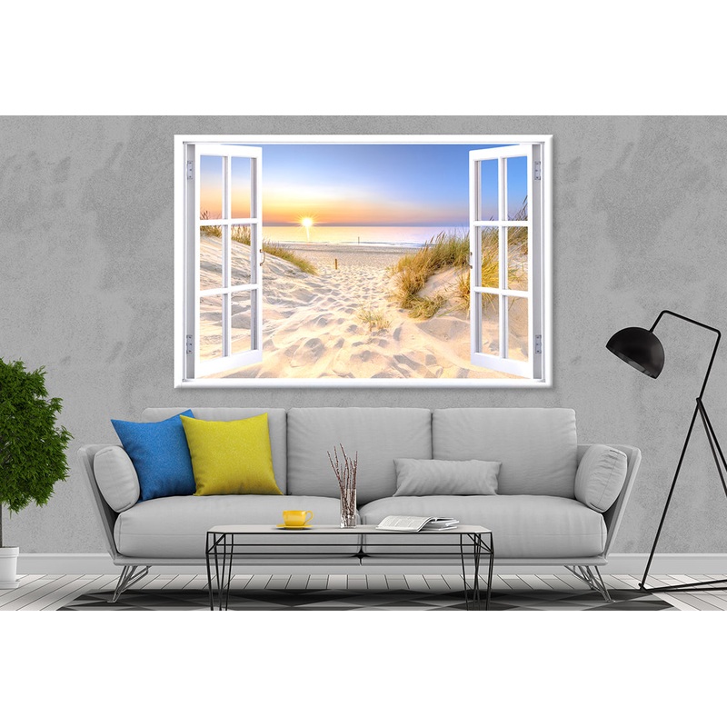 Sunset Beach with Window Stunning Design Print 100% Australian Made