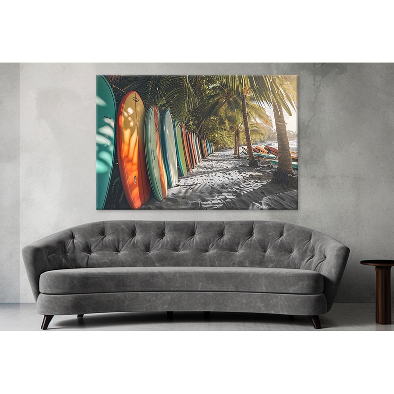 Surf Boards Lining The Shore Print 100% Australian Made
