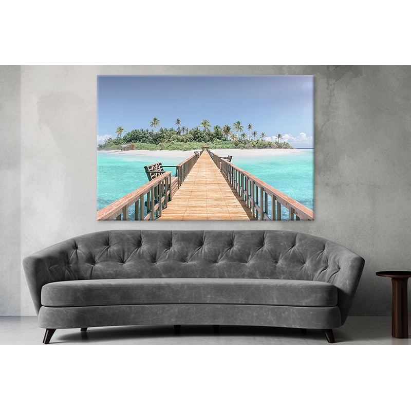 Tropical Destination Maldives Pier Print 100% Australian Made