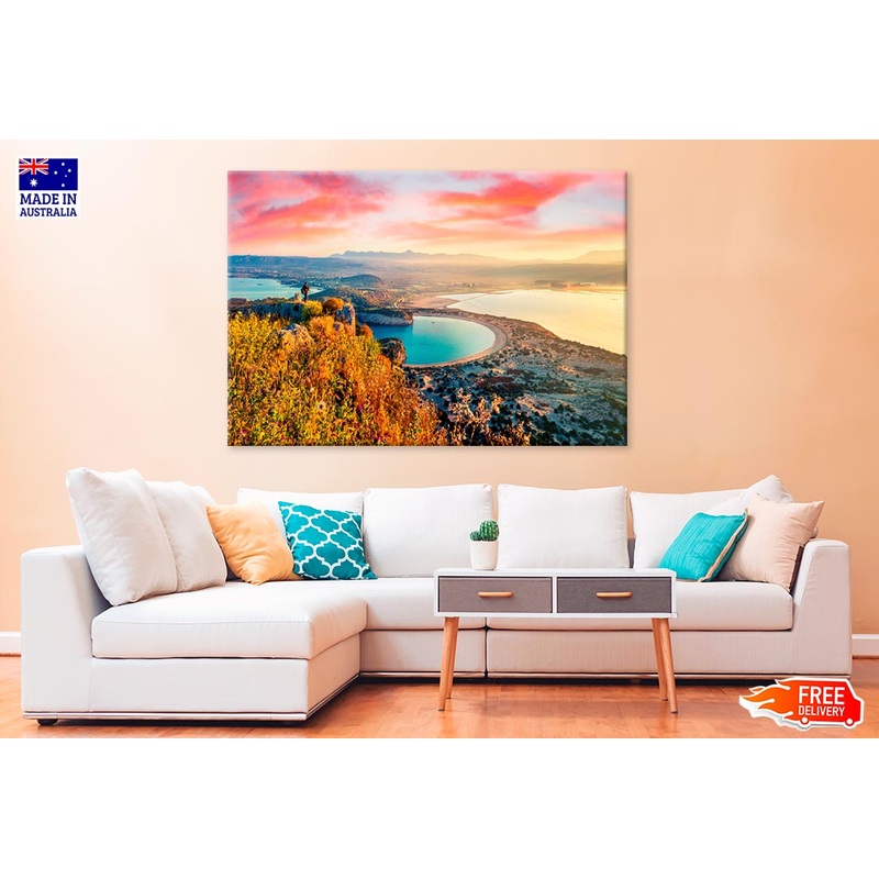 Voidokilia Beach & Navarino Castle Print 100% Australian Made