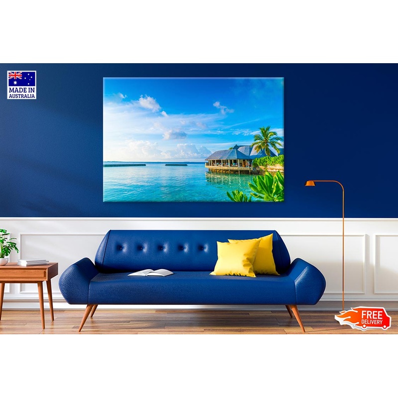 Water Villas In Maldives Island Print 100% Australian Made