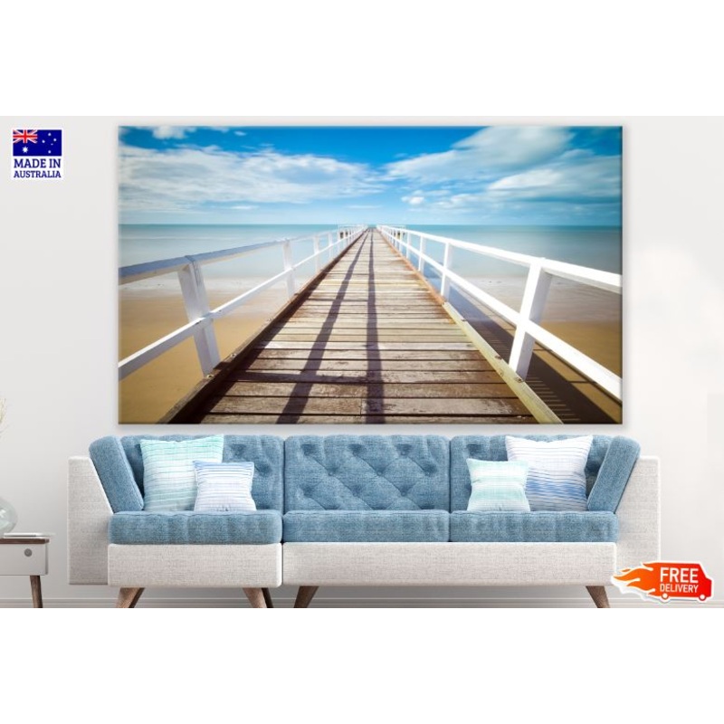 Wooden Pier Over Sea Photograph Print 100% Australian Made