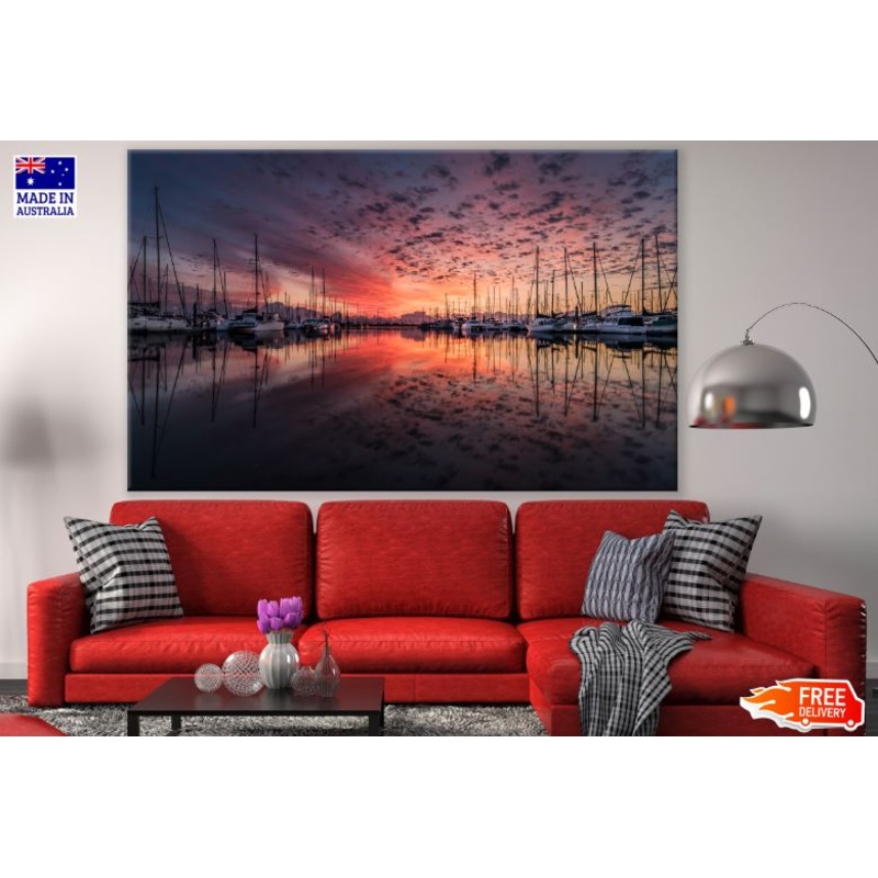 Yachts Anchored on Bay Photograph Print 100% Australian Made