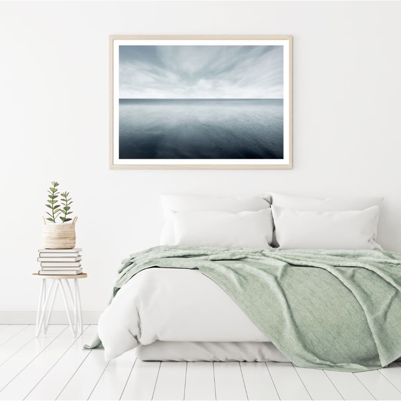 B&W Sea Scenery Photograph Home Decor Premium Quality Poster Print Choose Your Sizes