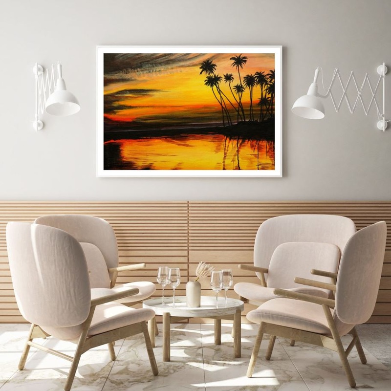 Sunset Scenery Oil Painting Home Decor Premium Quality Poster Print Choose Your Sizes
