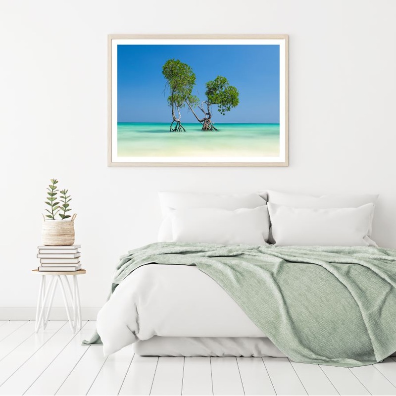 Tree in Sea Scenery Photograph Home Decor Premium Quality Poster Print Choose Your Sizes