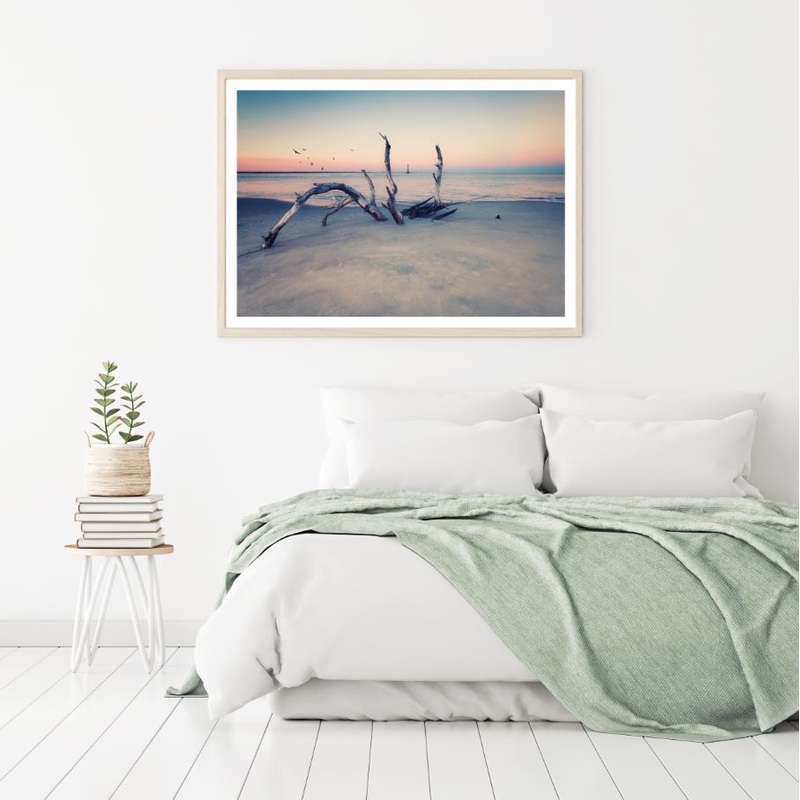 Tree on Sea Shore Photograph Home Decor Premium Quality Poster Print Choose Your Sizes
