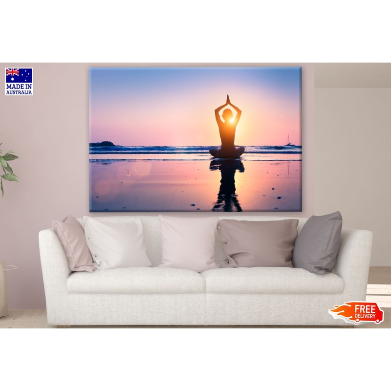 Yoga Girl at Beach Photograph Print 100% Australian Made