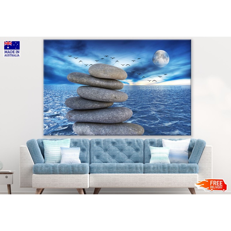 Zen Stones & Sea View Photograph Print 100% Australian Made