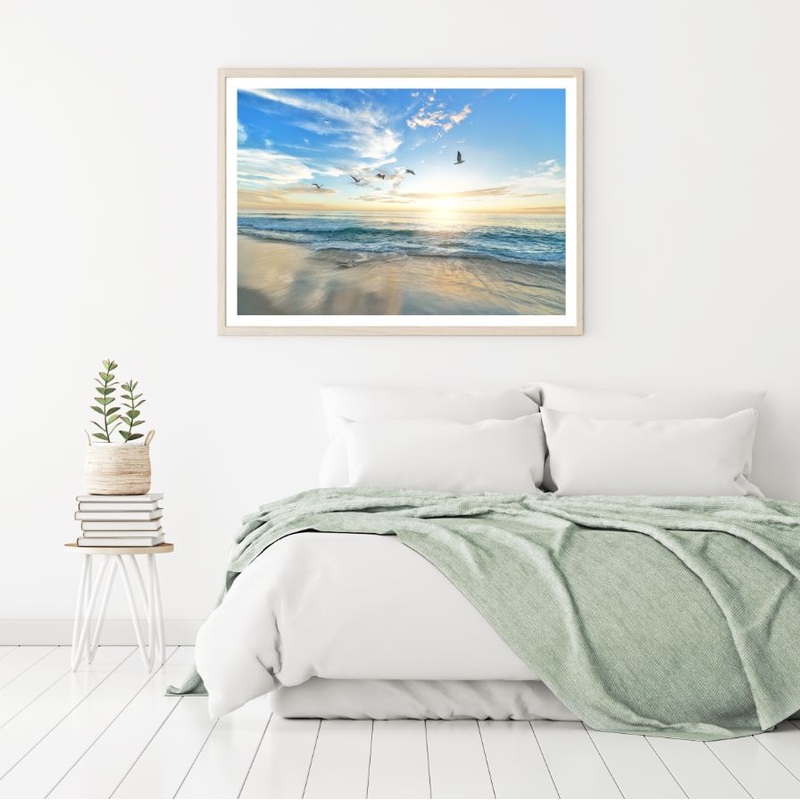 Bird Over Sea Scenery Photograph Home Decor Premium Quality Poster Print Choose Your Sizes