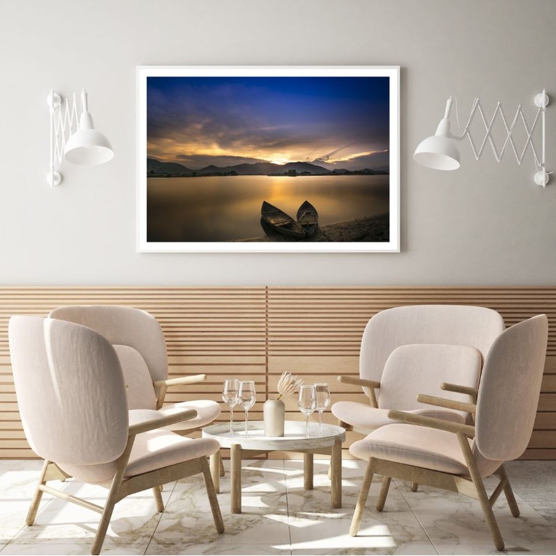 Sunset Lake Scenery Photograph Home Decor Premium Quality Poster Print Choose Your Sizes