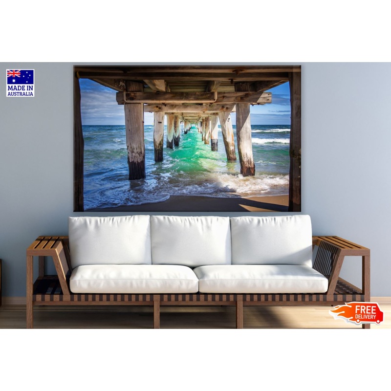 Wooden Bridge Below View Scenery Print 100% Australian Made