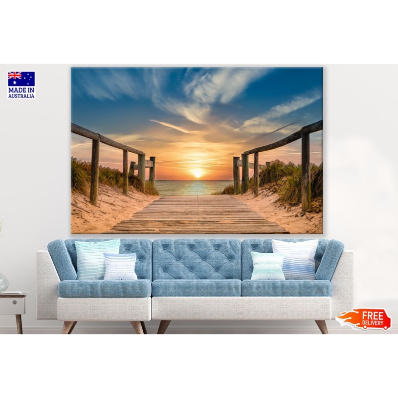 Wooden Footpath to Beach Scenery Print 100% Australian Made