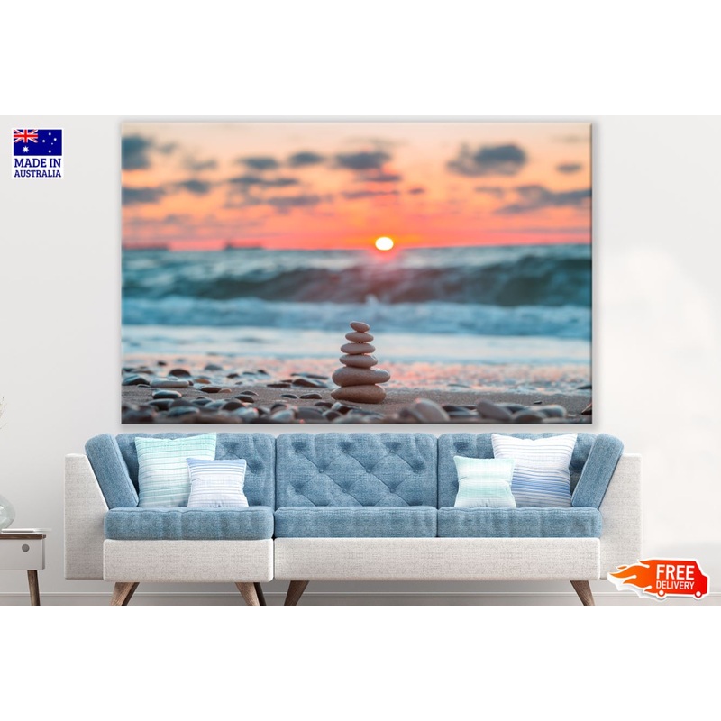 Zen Stones on Beach Photograph Print 100% Australian Made