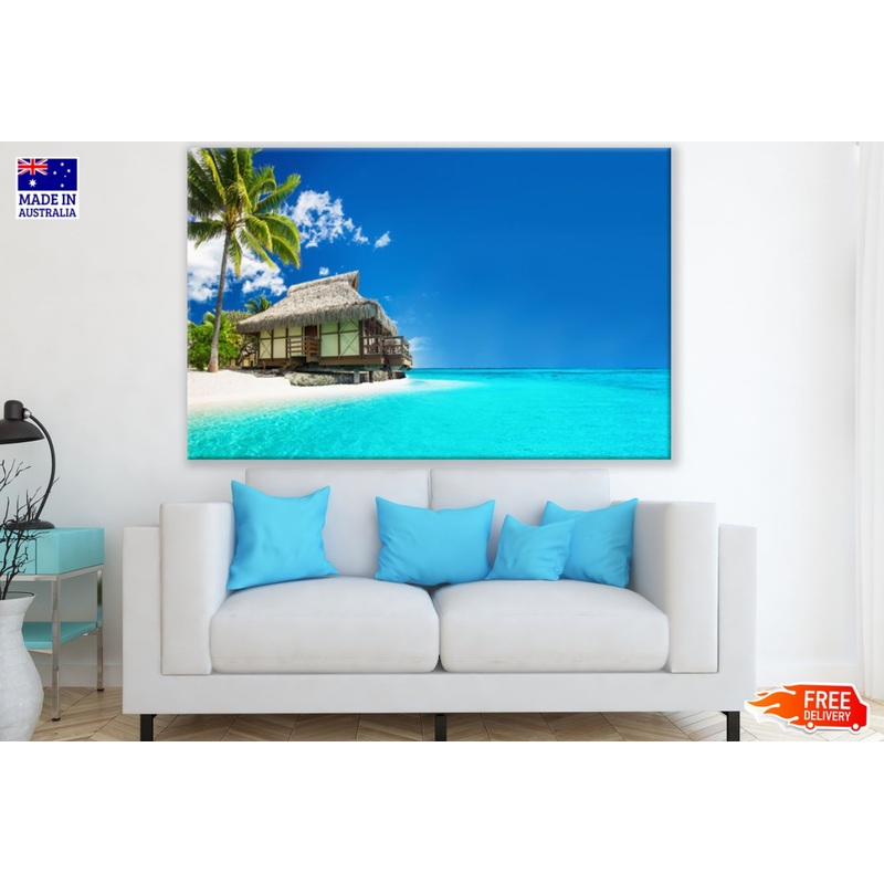 Beach Hut on Sea Photograph Print 100% Australian Made