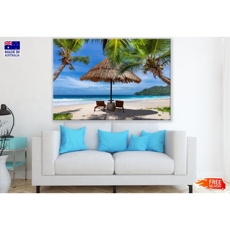 Beach Hut on Sea Shore Photograph Print 100% Australian Made