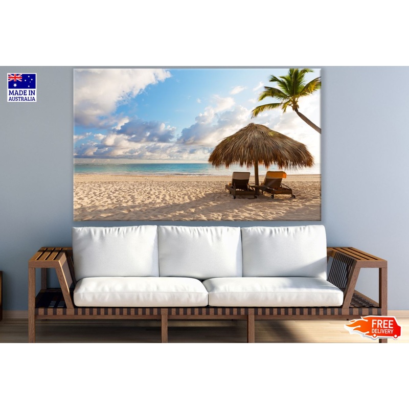 Beach hut on Shore Photograph Paint Print 100% Australian Made