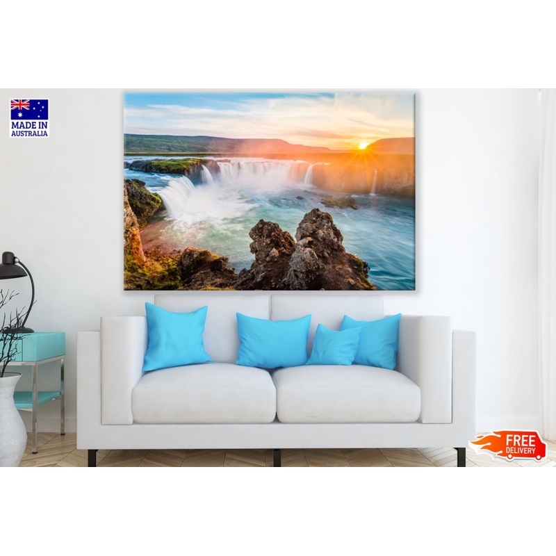 Stunning Waterfall Scenery Sunset Print 100% Australian Made