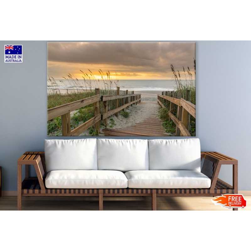 Wooden Footpath to Sea Photograph Print 100% Australian Made