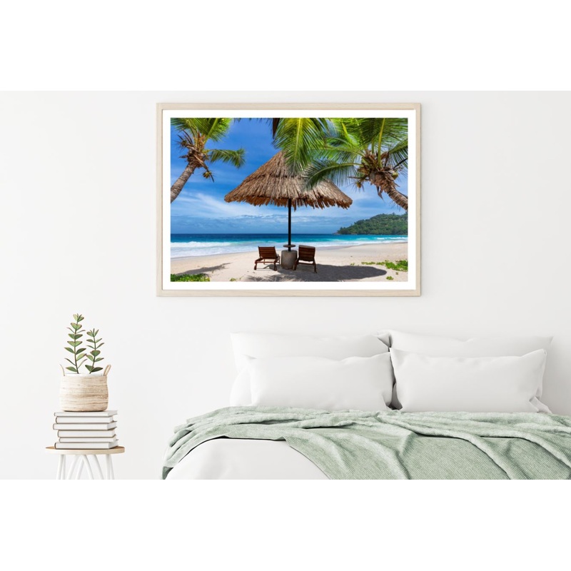 Beach Hut on Sea Shore Photograph Home Decor Premium Quality Poster Print Choose Your Sizes