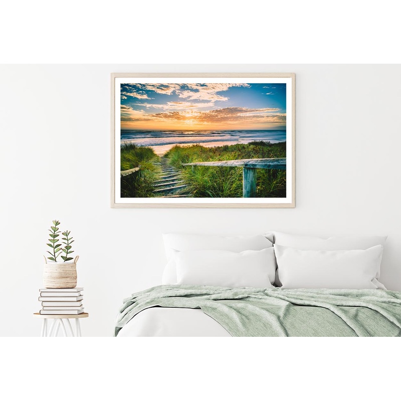Beautiful View of a Beach at Sunset in Christchurch, New Zealand Home Decor Premium Quality Poster Print Choose Your Sizes