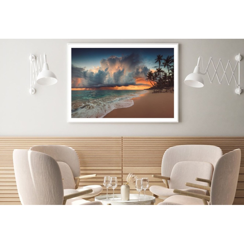 Sunset Sky Over Sea Photograph Home Decor Premium Quality Poster Print Choose Your Sizes