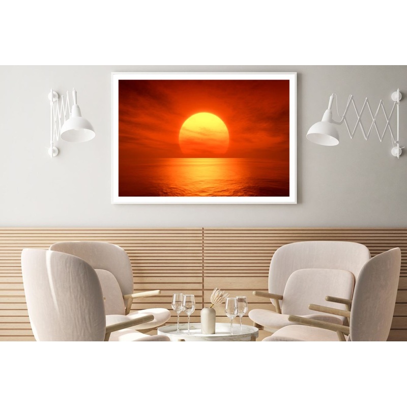 Sunset Sky & Sea Photograph Home Decor Premium Quality Poster Print Choose Your Sizes