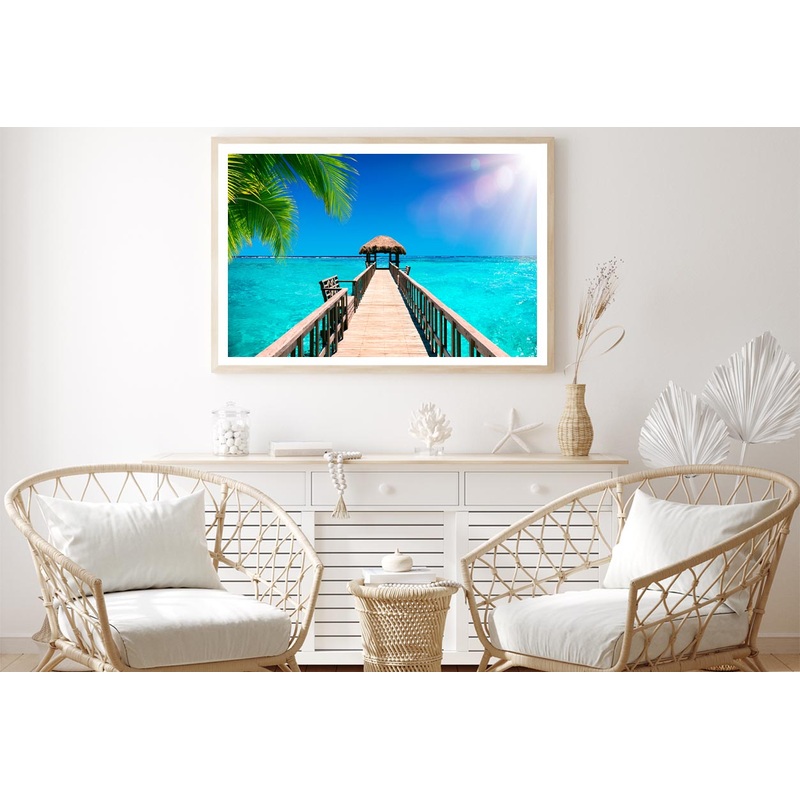 Traditional Boat Jetty in A Luxury Resort of Maldives Home Decor Premium Quality Poster Print Choose Your Sizes