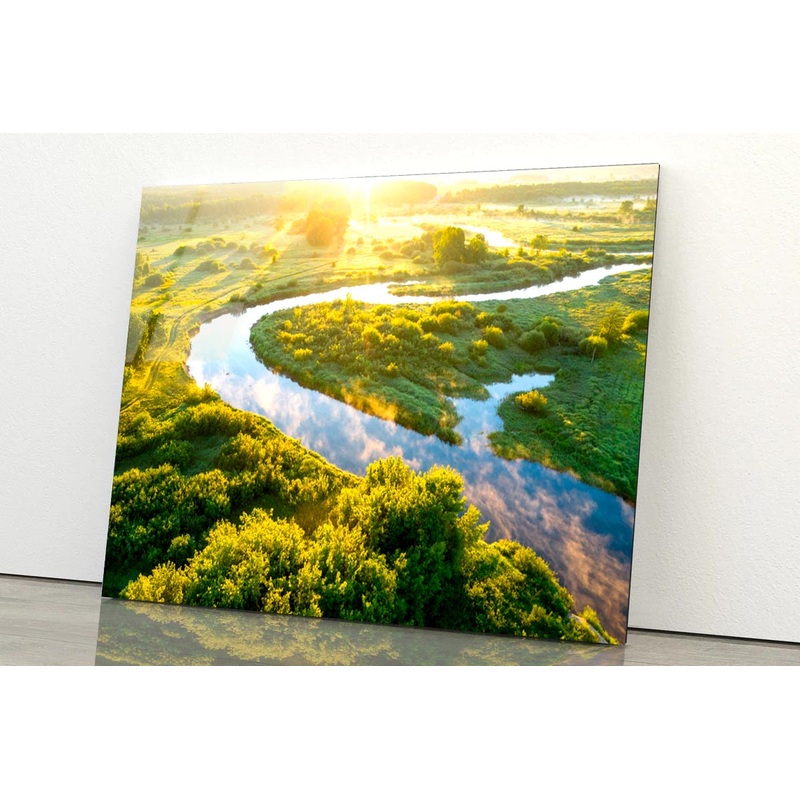 Summer Morning On the River with Fog Acrylic Glass Print Tempered Glass Wall Art 100% Made in Australia Ready to Hang