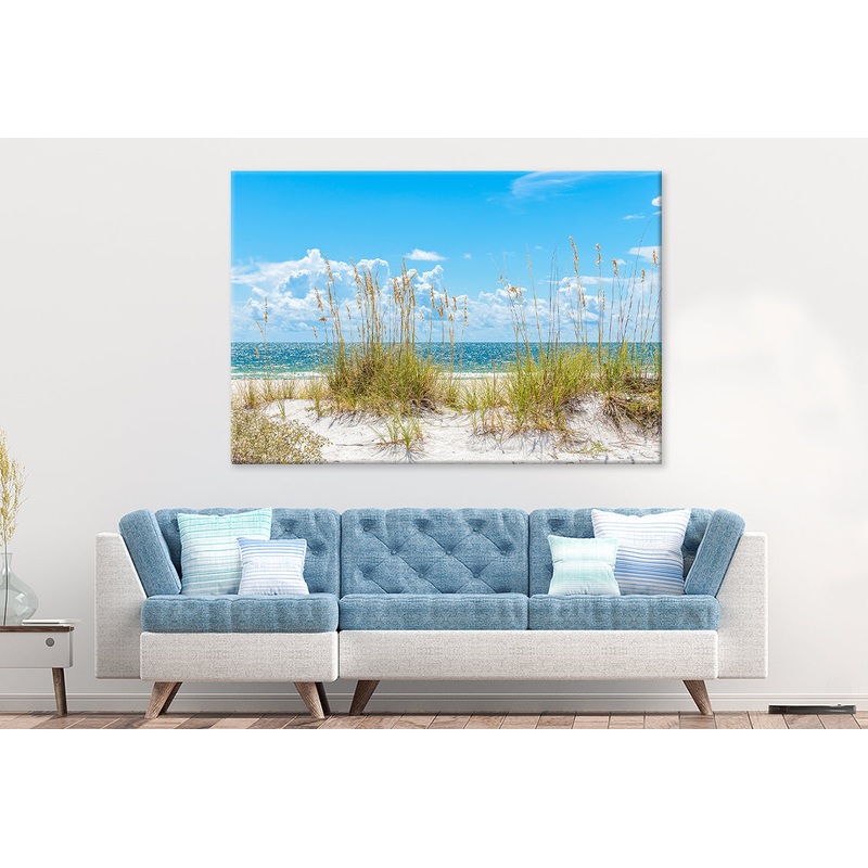 Sunny St Pete Beach with Sand Dunes Wall Art Decor 100% Australian Made