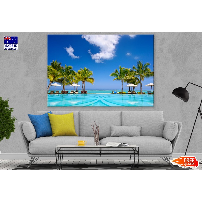 Tropical Beach View From Resort Photograph Print 100% Australian Made