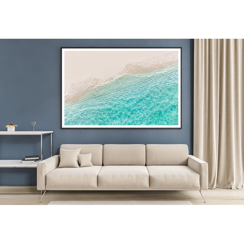 White Sand Beach with Wave Home Decor Premium Quality Poster Print Choose Your Sizes