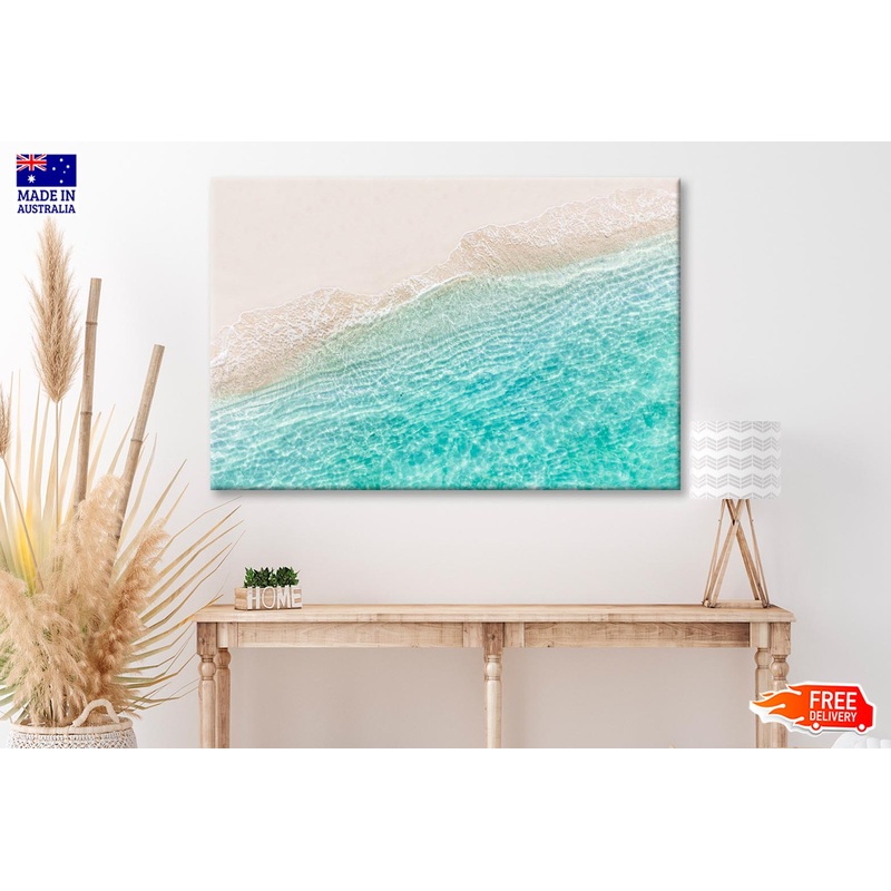 White Sand Beach with Wave Wall Art Decor 100% Australian Made