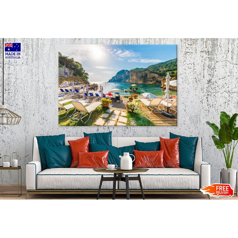 Beach in Corfu Island, Greece Photograph Print 100% Australian Made