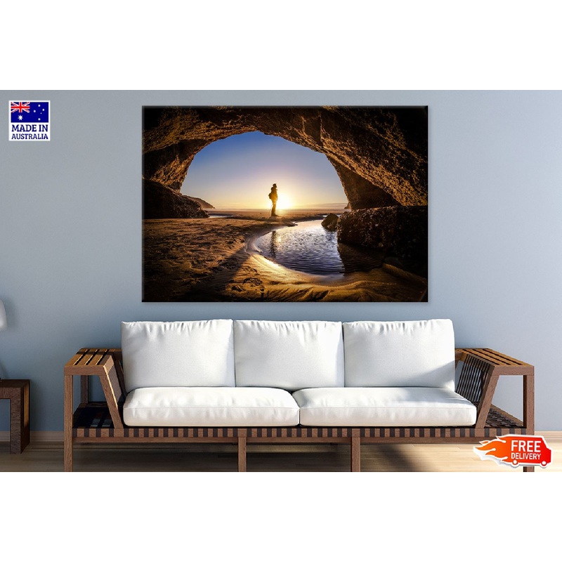 Beach View From Cave Sunset Photograph Print 100% Australian Made