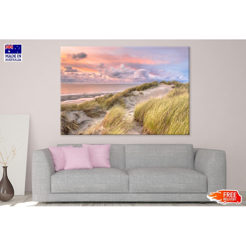 Sunset View Dune Over North Sea Photograph Print 100% Australian Made
