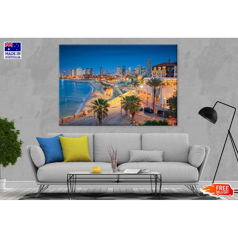 Tel Aviv Beach Night Photograph Print 100% Australian Made