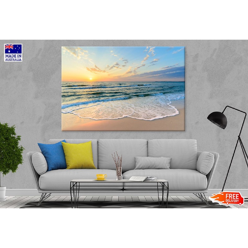 Tunisia Foam Waves Sunset View Photograph Print 100% Australian Made