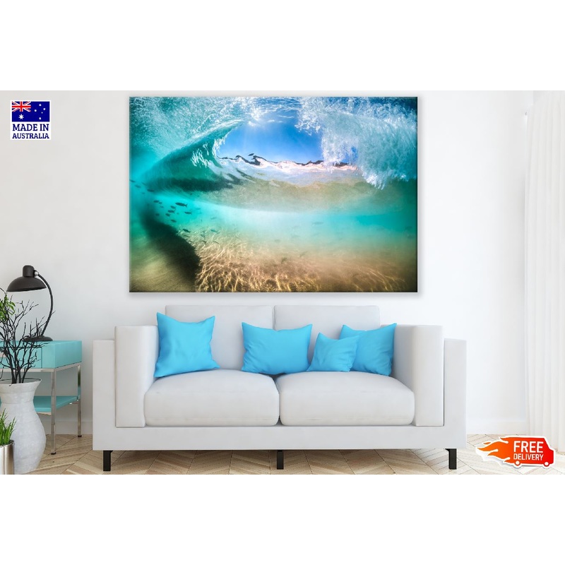 Waves & Beach with Fish Photograph Print 100% Australian Made