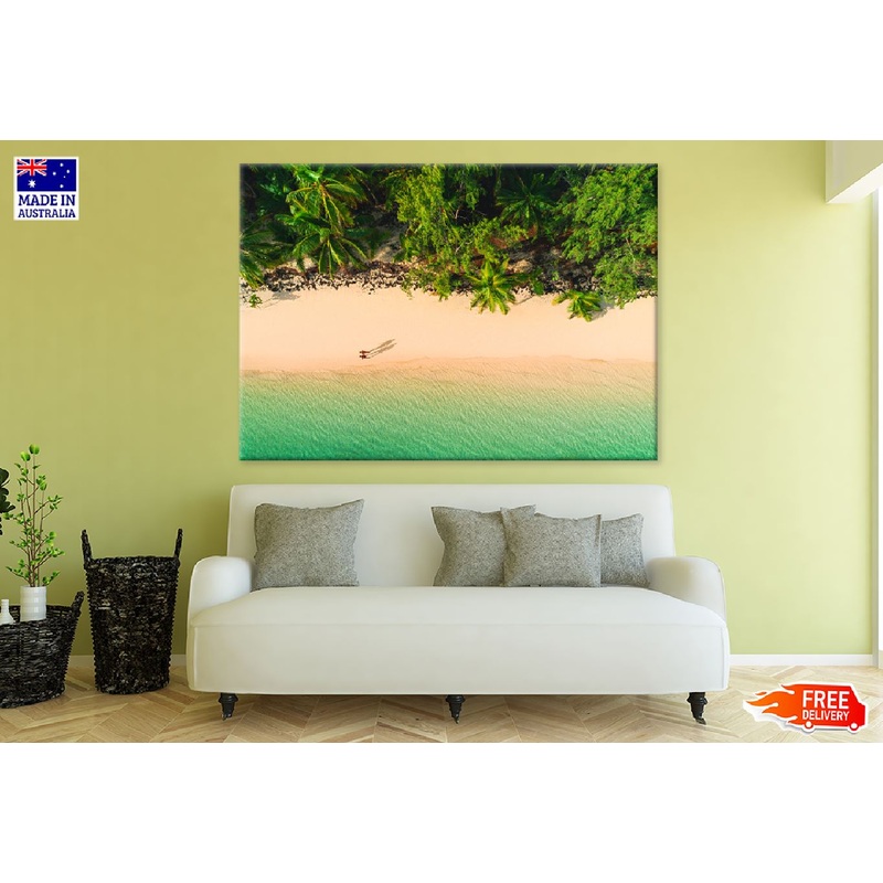 Aerial View Tropical Island Beach Photograph Print 100% Australian Made