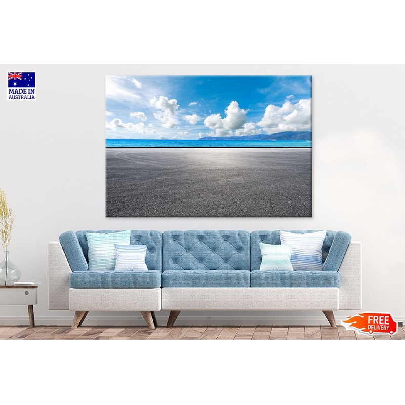 Asphalt Road & Sea Photograph Print 100% Australian Made