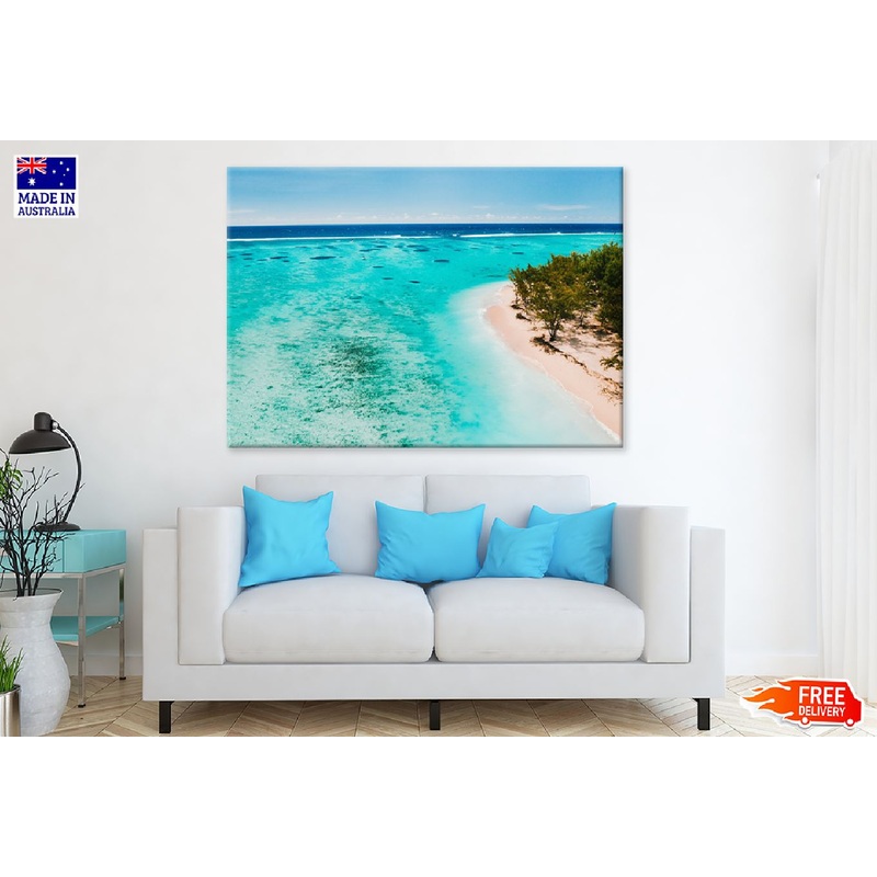 Blue Ocean Beach Island View Photograph Print 100% Australian Made