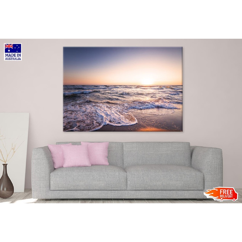 Sunset Sea Waves View Photograph Print 100% Australian Made