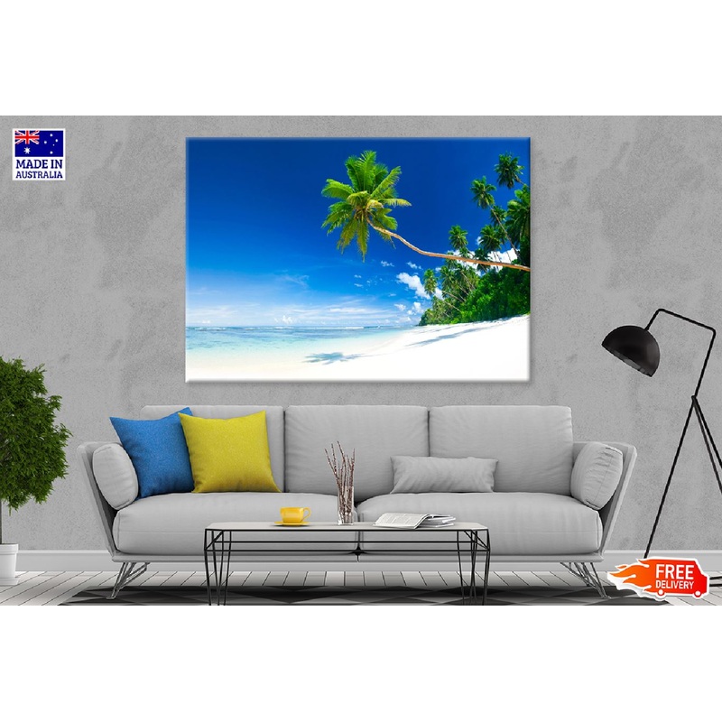 Tropical Samoa Sea with Palm Tree Photograph Print 100% Australian Made
