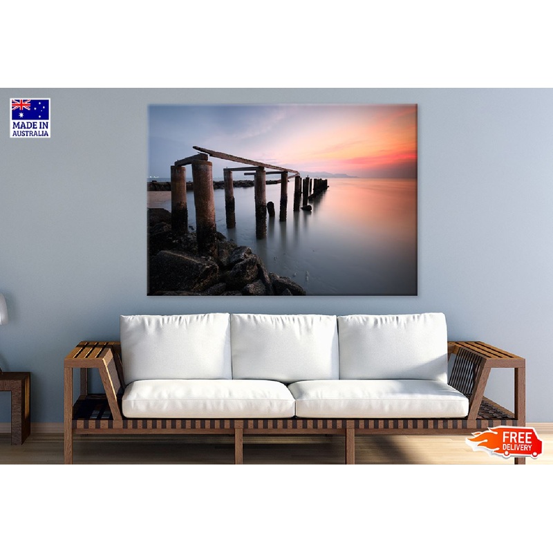 Wooden Jetty Robina Beach View Photograph Print 100% Australian Made
