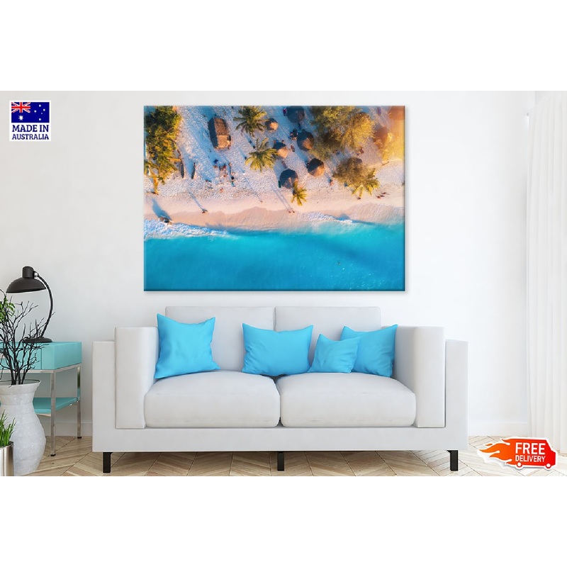 Zanzibar Beach Aerial Photograph Print 100% Australian Made