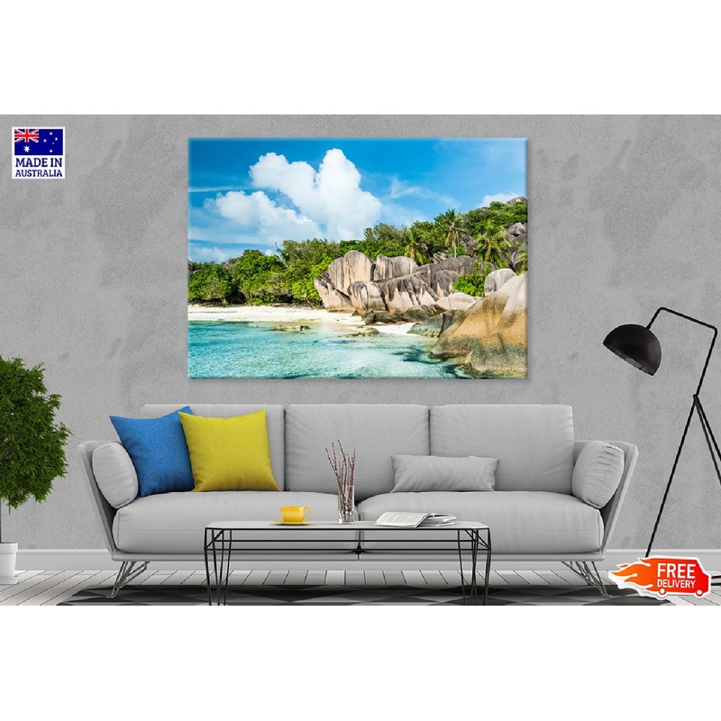 Anse Source d'Argent Beach View Photograph Print 100% Australian Made