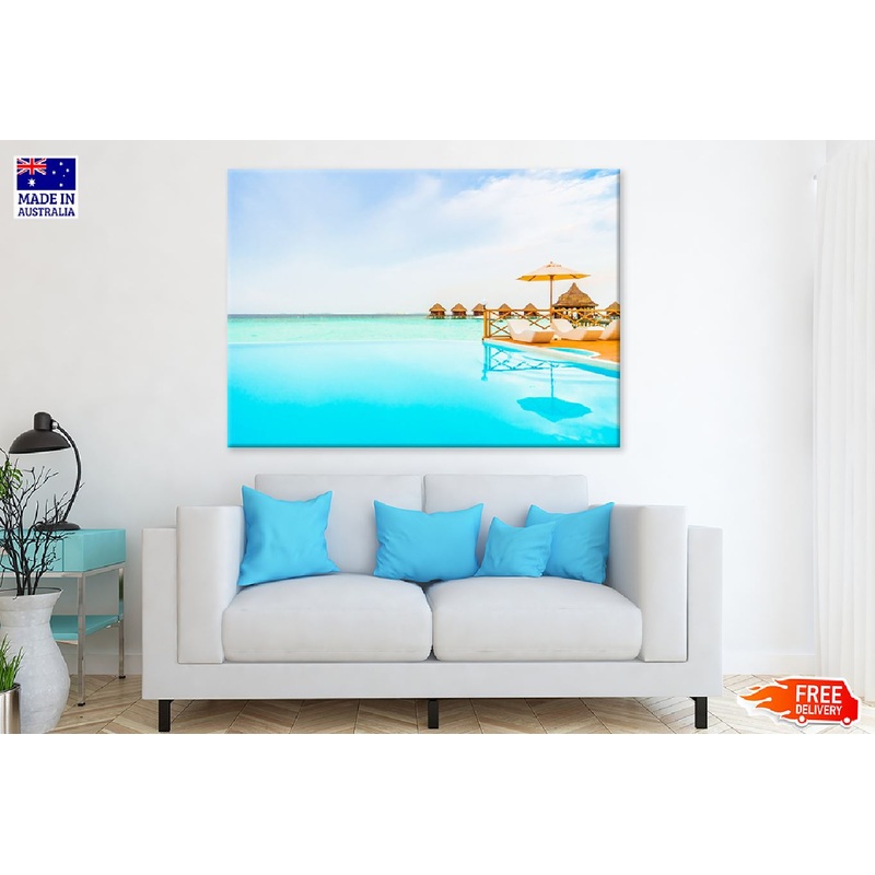 Sunlounger Maldives Island View Photograph Print 100% Australian Made