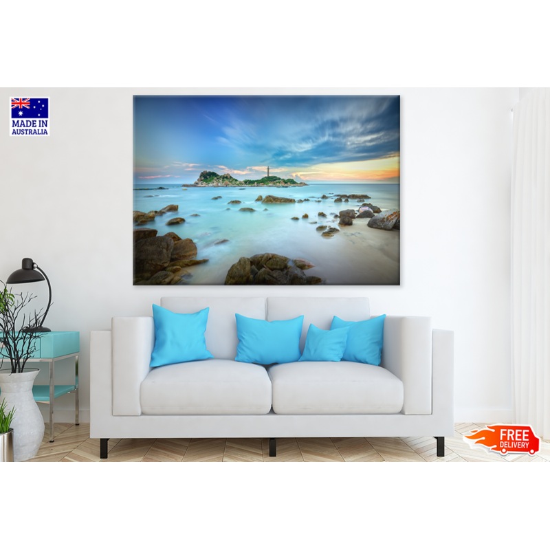 Tower & Sea Sunset Scenery View Photograph Print 100% Australian Made